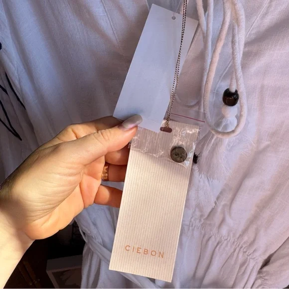 NWT Ciebon Eliza Embroidered A-Line Cotton Midi Dress in White Sz XL - Picture 12 of 16